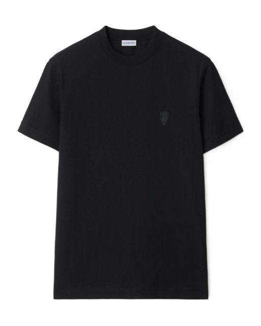 Burberry Black Embroidered-Logo T-Shirt for men