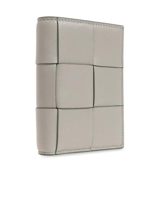 Bottega Veneta Gray Intrecciato Zipped Wallet