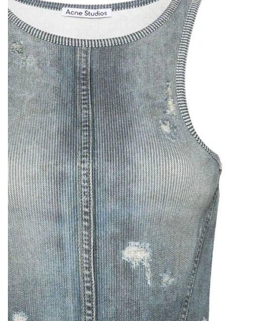 Acne Blue Crewneck Sleeveless Top