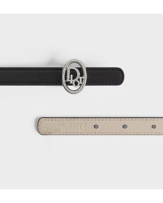 Dior White Oblique Reversible Belt