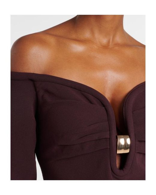 Roland Mouret Purple Embellished Cady Gown