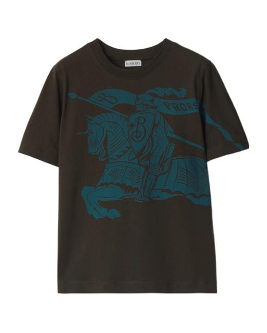 Burberry Black Ekd-Motif Crewneck T-Shirt