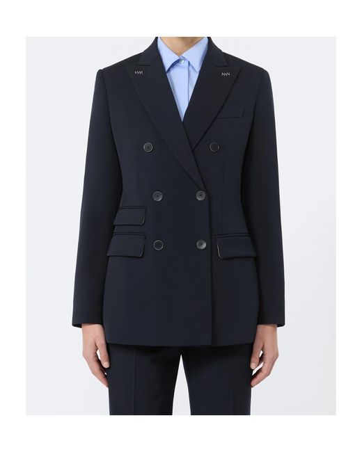 Max Mara Blue Long-Sleeved Suit Jacket