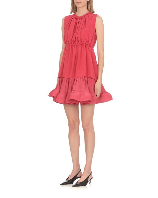 Lanvin High-Waist Ruffled Flared Mini Skirt