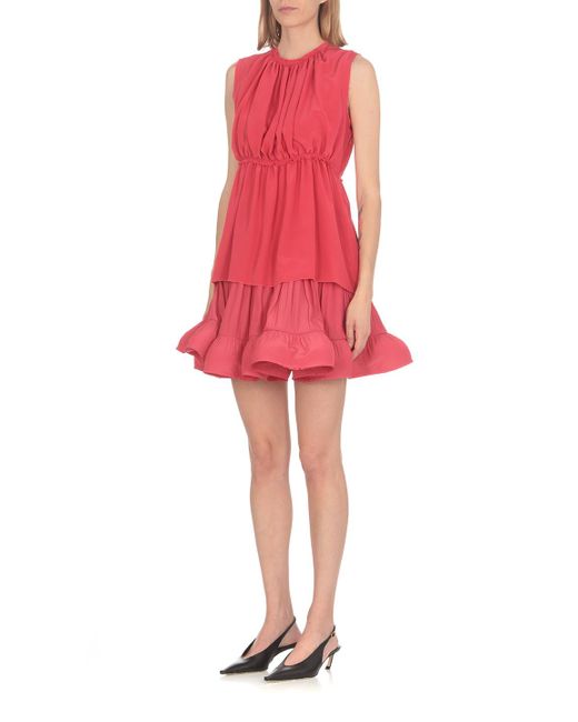 Lanvin High-Waist Ruffled Flared Mini Skirt