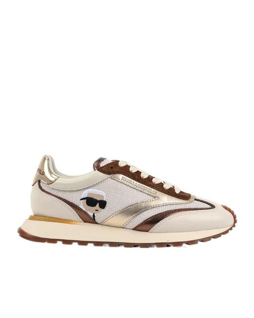 Karl Lagerfeld Natural Peep Lace Sneakers