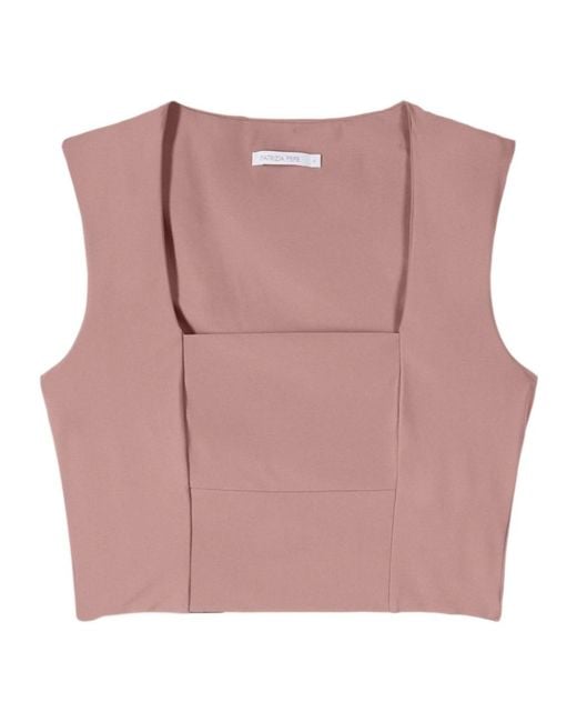 Patrizia Pepe Pink Square-Neck Top