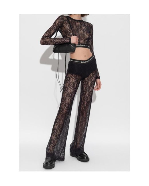 Palm Angels Blue Elastic Waist Casual Pants