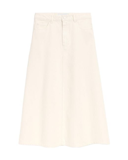 AMI Natural Ami Long Denim Skirt