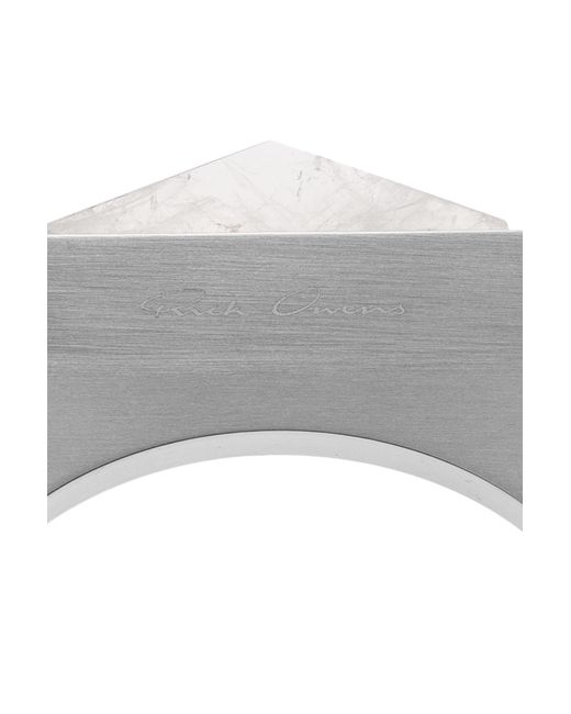 Rick Owens White Logo Engraved Bracelet