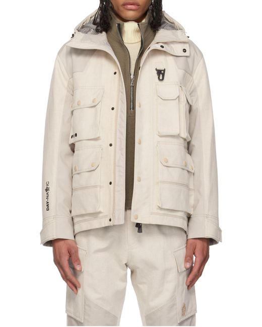 Moncler White Grenoble Spur Hooded Field Jacket for men