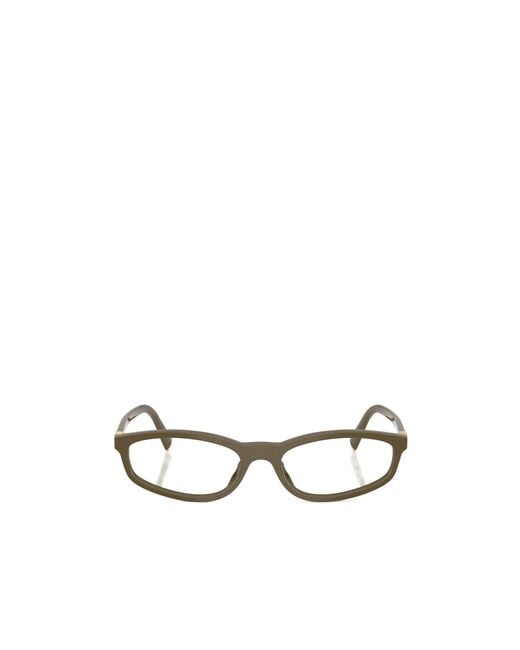 Miu Miu White Eyewear Oval Frame Glasses for men