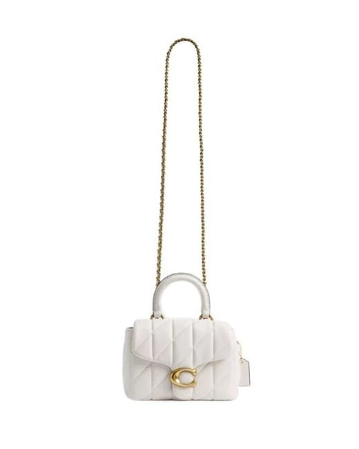 COACH White Tabby Top Handle Bag With Quilting