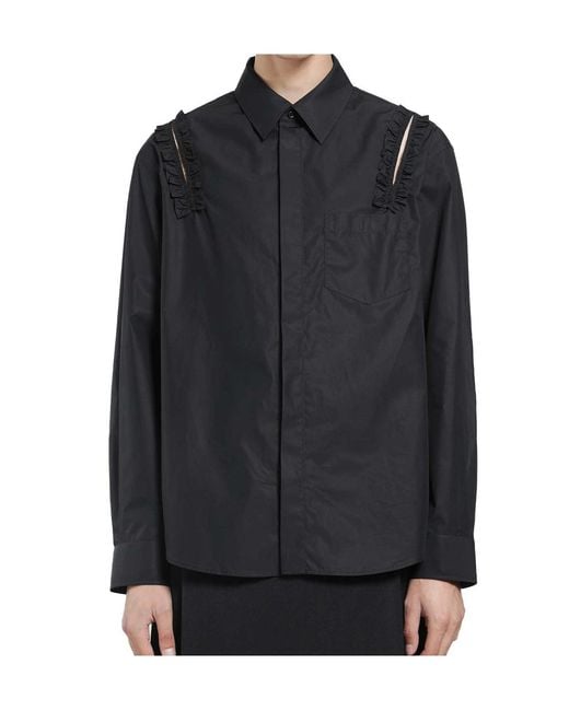 Simone Rocha Black Ruffled Shirt for men
