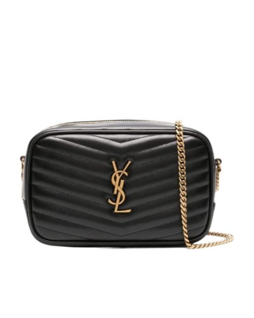 Saint Laurent Black Lou Logo Plaque Mini Shoulder Bag