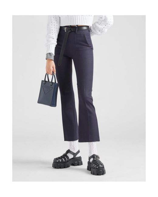 Prada Blue Straight Leg Tailored Pants