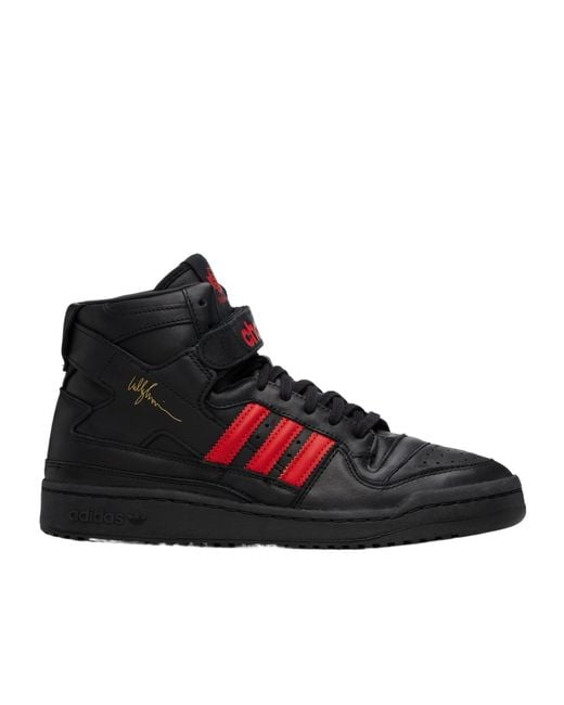 Willy Chavarria Black X Adidas Originals Collaboration Forum High-Top Casual Sneakers for men