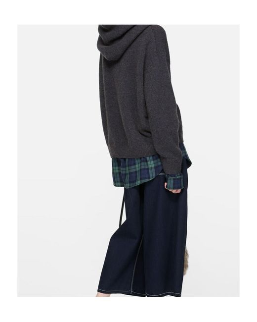 Acne Blue Layered Hoodie