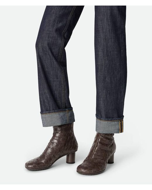 Bottega Veneta Brown Intrecciato Ankle Boots