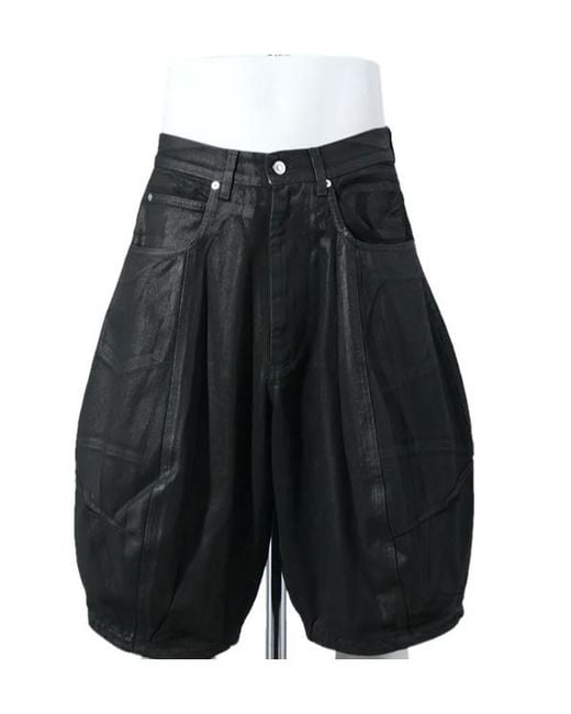 Lu'u Dan Black Puffa Denim Shorts for men