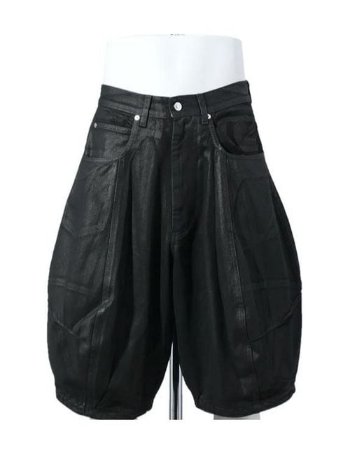 Lu'u Dan Black Puffa Denim Shorts for men