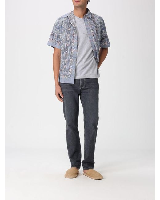 Etro White Regular Fit Crewneck T-Shirt for men
