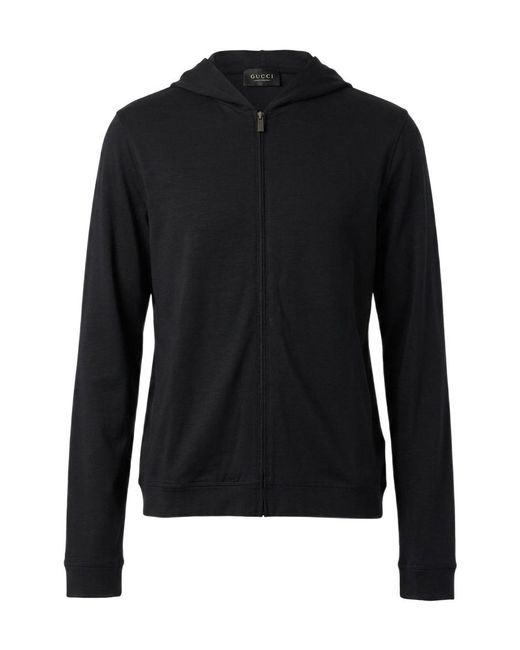 Gucci Black Soft Rayon Jersey Zip Jacket for men