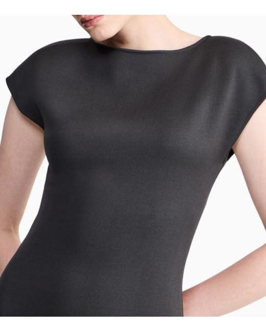 Giorgio Armani Black Dress Short-Sleeved Sheath