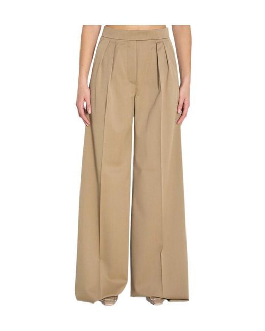 Max Mara Natural Wide-Leg Casual Pants