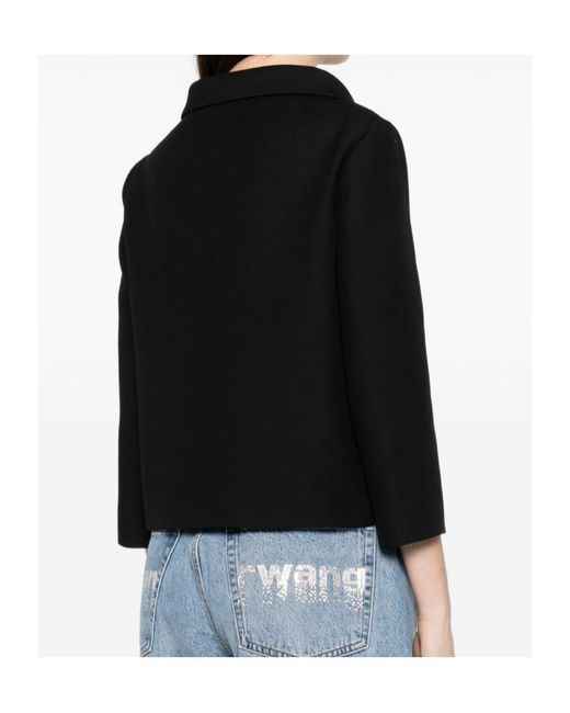 Valentino Black Logo Plaque Long-Sleeved Jacket
