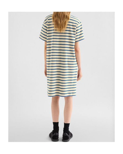 Jil Sander Gray Cotton Crew-Neck Dress