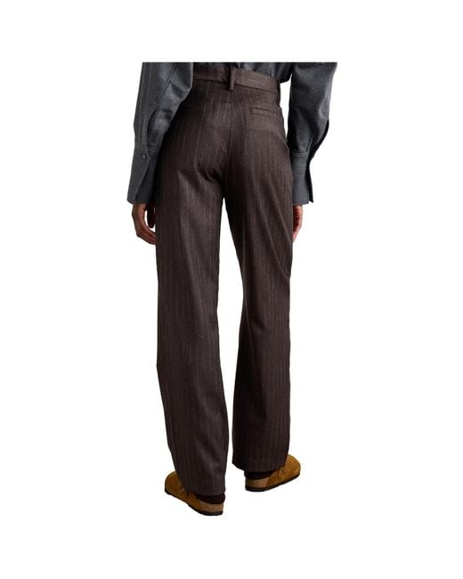 The Elder Statesman Brown Striped Straight-Leg Pants
