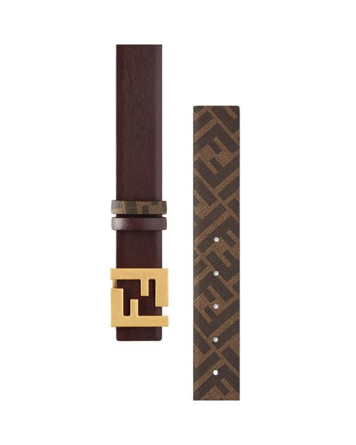 Fendi White Ff Squared Buckled Reversible Belt for men