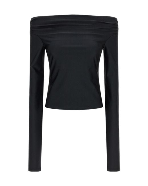ANDAMANE Black Wallis Off-Shoulder Top