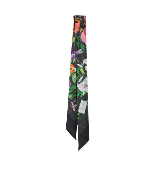 Gucci Green Printed Silk Ribbon