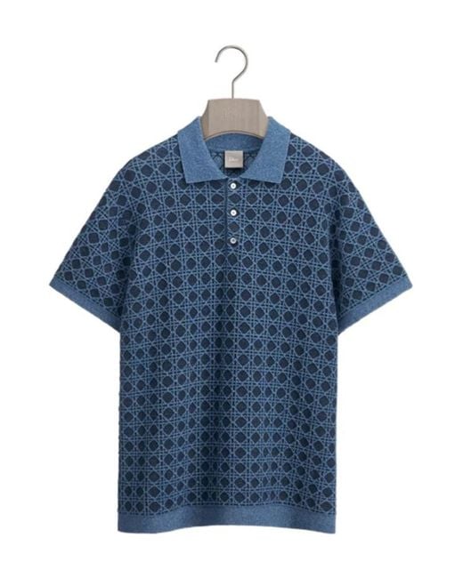 Dior Blue Iviera Cannage Polo Shirt, Regular Fit for men