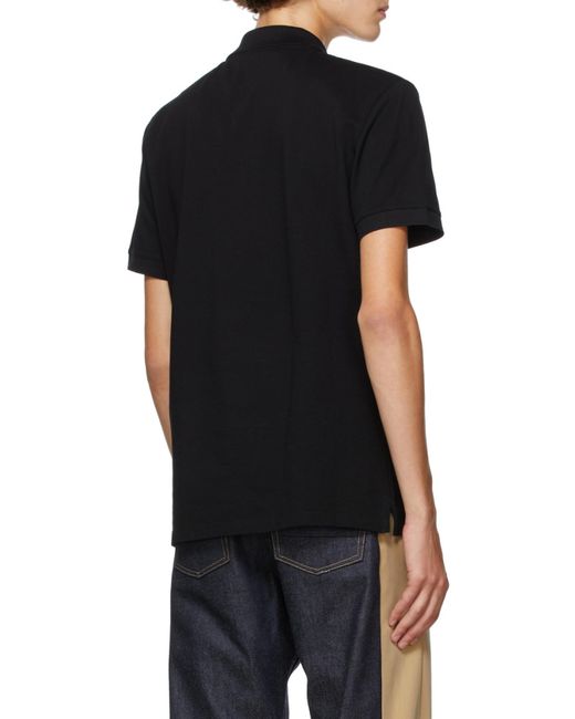 McQueen Black Skull Patch Polo Shirt for men