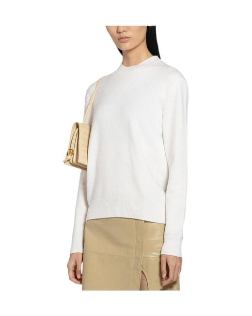 Bottega Veneta White Crewneck Long-Sleeved Jumper