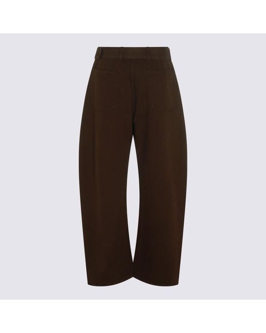 Lemaire Brown Twisted Belted Pants for men