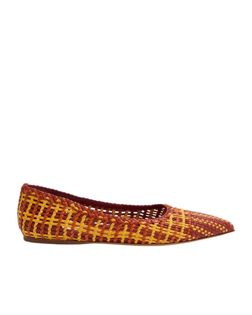 Gabriela Hearst Brown Woven Leather Flats