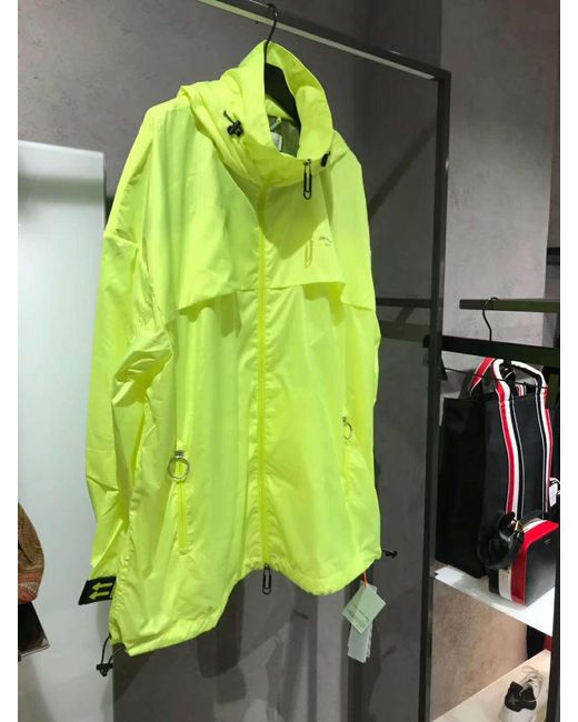 Off-White c/o Virgil Abloh Yellow Hooded Lightweight Jacket for men