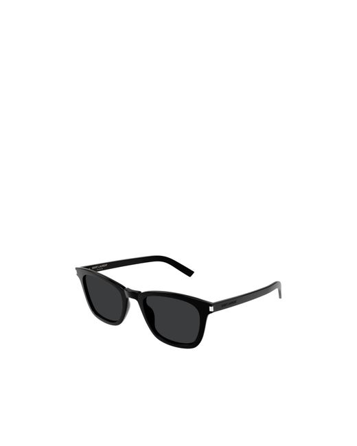 Saint Laurent Black Square Logo Sunglasses for men