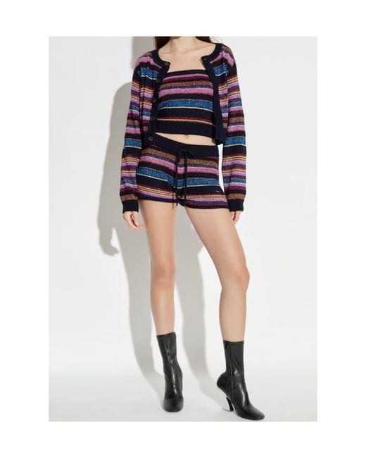DSquared² Blue Striped Button-Up Cardigan