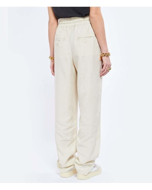 Isabel Marant White Drawstring-Waist Cotton Track Pants