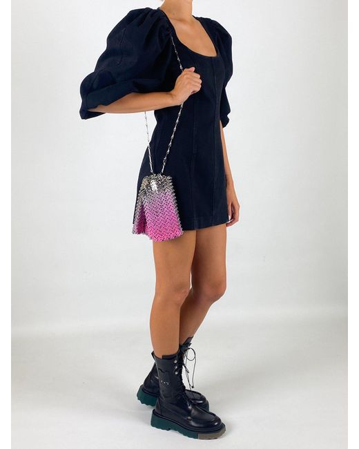 Rabanne Pink Metal Facing Shoulder Bag