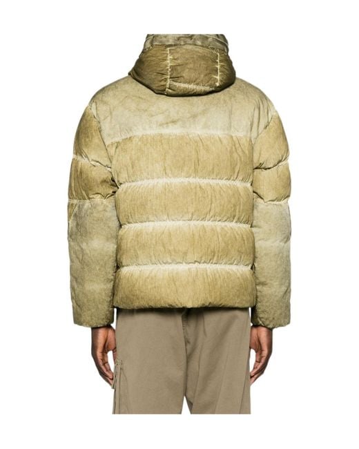 C P Company Green Goggle Hooded Padded Jacket for men