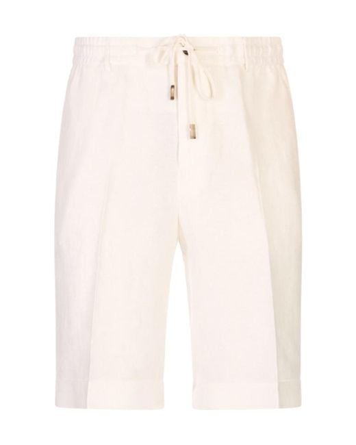 Peserico White Gabardine Shorts for men