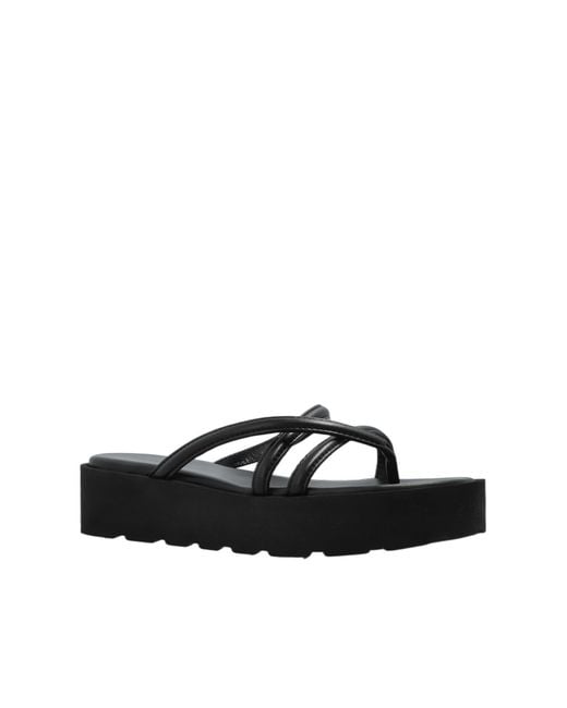 Gianvito Rossi Black Platform Strappy Slides