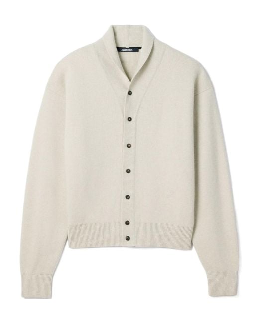 Jacquemus White Button-Up Knit Cardigan for men