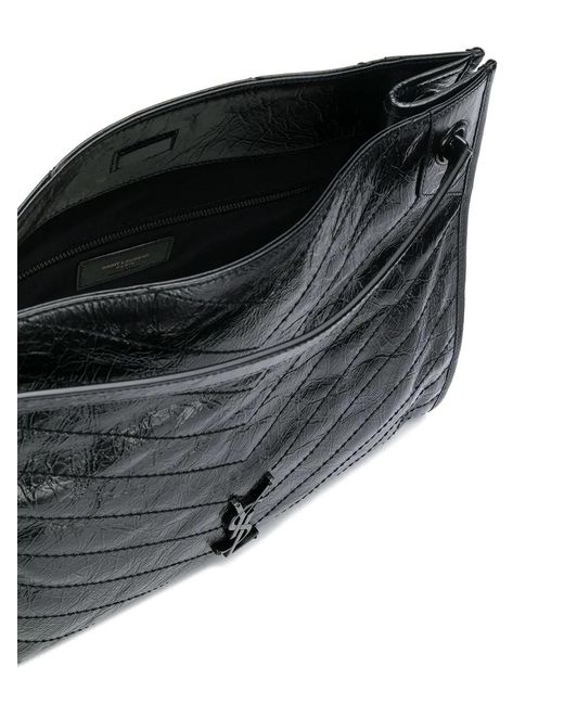 Saint Laurent Black Niki Logo Plaque Shoulder Bag